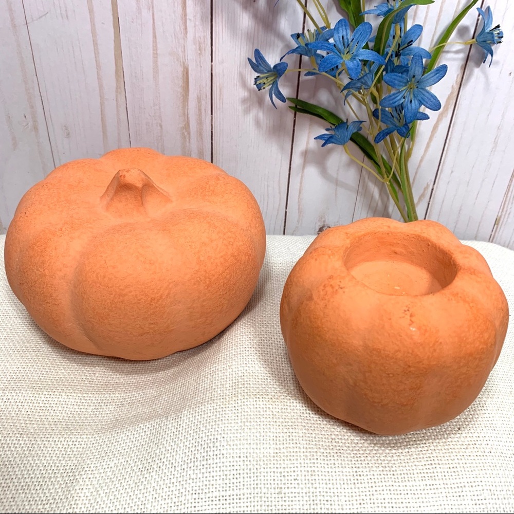 Threshold Decorative Terra-cotta Faux Pumpkin Set